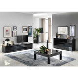 AltoBuy DEYTON - Table Basse Carrée 100cm Laquée Noir Brillant
