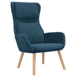 fadaoet Fauteuil relax en velours bleu avec cadre en métal, rembourrage épais pour salon et chambre à coucher, fauteuil salon confortable avec accoudoirs, bois d'hévéa solide, charge maximale 110 kg