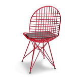 FRANKYSTAR COPENAGHEN Lot de 2 chaises en métal avec design industriel - Lot de 2 chaises de salle à manger, bureau, étude, couleur blanc, noir ou rouge (rouge)