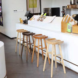 Dessus de cuisine en bois massif Tabouret de bar sans dossier Chaise de salle à manger en chêne pour bistrot 76 cm de hauteur Ferme Tabouret de bar haut Noir Noyer Couleur 65 cm/25,6 pouces Taille