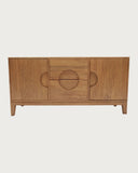 UNIQKA - Kyoto - Buffet Vintage en Teck Massif 165 cm - Couleur Marron - Longueur 165 cm - Profondeur 53 cm - Hauteur 80 cm - Bois Authentique, Durable et de Haute qualité