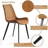 Ensemble de 2 chaises de Repas, Chaise rembourrée en Cuir PU Mat, Chaise latérale Moderne, Chaise en métal (Brunes) dans la Cuisine, la Salle à Manger, la Chambre et Le Salon