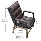 GIZNXBA Fauteuil en Cuir Gris, Chaise D'appoint Contemporaine Rembourrée avec Cadre en Acier Chaise De Loisirs avec Accoudoirs Poches Latérales Chaise D'ordinateur Ergonomique for Salon(/Gray,A)
