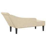 Chaise longue avec coussins crème tissu
