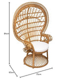 Atmosphera - Fauteuil Paon Takta en Rotin, L 115 x P 65 x H 150 cm avec Coussin - pour Salon, Chambre, Intérieur