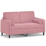 Woonisher Canapé 2 Places avec oreillers décoratifs Rose 120 cm Velours canapé-lit Double Convertible