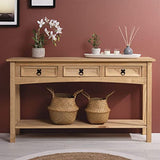 IDIMEX Console Meuble Salsa Table d'appoint en Bois, Meuble de Rangement Entrée ou Salon, avec 3 tiroirs, en pin Massif