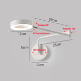 Applique Murale LED moderne 2 bras longs réglables rotatifs Lampe de Murale de chambre à coucher Bras oscillant en métal rétractable Lampe de chevet Lampe de lecture murale Wall lamp blanche