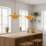 HJXDtech Suspension Luminaire Industriel Vintage en Verre & Finition Or, Grande Lampe Suspendue Moderne E27 pour Salon Salle à Manger Cuisine Chambre (B, 28cm) (Jaune, B 30cm)