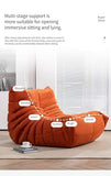 Canapé de Sol Confortable et Paresseux, canapé d'appoint en Tissu suédé Doux inspiré des chenilles avec Chaise à Texture plissée en Coton 50D Marron paresseux-70 × 184 × 38 cm
