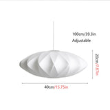 HHOZsafety Lampe Suspendue en Forme de Lanterne Blanche, Lampe de Plafond Moderne en Soie pour Salon, Chambre à Coucher, hôtel, Hall, café, décoration (Blanc B40cm)