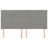 vidaXL Tête de Lit Meubles de Chambre à Coucher Accessoires de Lit Simple Têtes de Cadre de Lit Intérieur Gris Clair 160x5x118/128 cm Velours