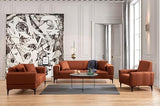 Menzzo Canapé 2 Places Vertice Tissu Toile Rouge Brique
