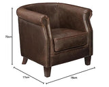 Vente-unique - Fauteuil Club 100% Cuir Vieilli ENGUERRAND Marron