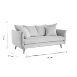 Miliboo Canapé scandinave 3 Places en Tissu Beige et Bois Clair Olympia