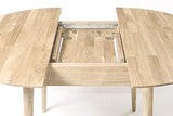 Nordic Story Escandi 6 Table de salle à manger ronde extensible en bois de chêne massif Style nordique 93-123 x 93 x 75 cm (chêne blanchi)