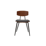 Miliboo Chaises Vintage en Bois foncé Noyer assises Noires et métal Noir (Lot de 2) Joline