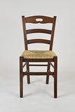 t m c s Tommychairs - Set 4 chaises Savoie pour Cuisine, Bar et Salle à Manger, Robuste Structure en Bois de hêtre peindré en Couleur Noyer et Assise en Paille