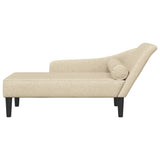 Chaise longue avec coussins crème tissu