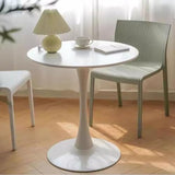JHAISMAO Rond Table à Manger Cuisine Tableau pour 2-4 Personnes en Bois Conception De Tulipes Table De Loisirs avec Socle en Métal(Size:80cm,Color:Blanc)