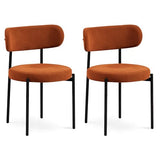 Sicaan Lot de 2 chaises Terracotta Modernes Iris Velours côtelé