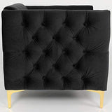 Paris Prix - Canapé 3 Places en Velours suez 204cm Noir