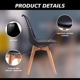 TEENO Chaises de Salle à Manger Scandinaves, Chaise de Bureau et de Salon,Chaises Rétro Bois de hêtre Massif,pour Chambre, Salon, Cuisine et Salle à Manger Noir(Black, Lot de 4)…