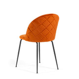 SIEDITI FUORI E DENTRO Lot de 2 fauteuils Sara rembourrés en velours pour cuisine ou salle à manger avec pieds en métal (jambes gris foncé, velours rouille)