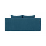 HOMIFAB Canapé Convertible 3 Places avec Coffre de Rangement en Tissu Bleu Canard - Laria