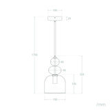 LEDKIA LIGHTING - Suspension Métal et Verre Baudelaire | Design Vintage Élégant | Compatible Ampoules LED E14 | Câble Réglable | Usage Polyvalent, Rose, Verre