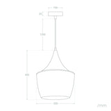 LEDKIA LIGHTING - Suspension Métal Mercury | Design Élégant en Aluminium | Compatible Ampoule E27 (Non Incluse) | Hauteur Réglable | IP20 Intérieur, Noir, Aluminium