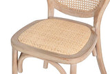 Adda Home Chaise, Bouleau Rotin, Naturel, Gris, 44X48X92 CM
