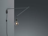 Applique murale orientable avec prise et interrupteur, noir saillie max. 150 cm