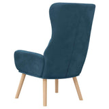 fadaoet Fauteuil relax en velours bleu avec cadre en métal, rembourrage épais pour salon et chambre à coucher, fauteuil salon confortable avec accoudoirs, bois d'hévéa solide, charge maximale 110 kg