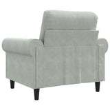 vidaXL Fauteuil, Siège avec Accoudoirs et Dossier Rembourrés, Canapé avec Coussin, Meuble de Salle de Séjour, Moderne, Gris Clair Velours