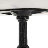 Lolahome Table de Salle à Manger Ronde en marbre et métal Vintage Noir/Blanc 80 x 71 cm