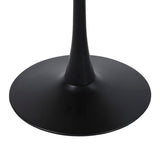 SENHO Table à Manger Ronde pour 4 à 5 Personnes diamètre 100 cm, Finition laquée Mate Noire, Base Ronde en métal Noir - Tulips
