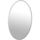 DRW Miroir Mural Rond en métal et arrière en Bois MDF argenté 100 x 1,5 cm, INT. 98,5 cm