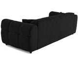 Lisa Design - Ray - canapé Droit 3 Places en Tissu texturé, Noir
