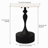 Table appoint Bout de canape Ronde Métal, Marbre, Noir
