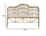 Item Ventemeublesonline TÊTE DE LIT en ROTIN Naturel 178X4X128, Blanc
