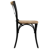 vidaXL Chaises à Dossier croisé Lot de 2 Noir Bois de manguier Solide