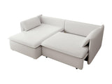 Vente-unique - Canapé d'angle Gauche Convertible en Tissu texturé Beige Teodora