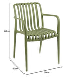 Decor Space Chaise Righe avec structure en aluminium, couleur unie de 50 x 56 x 80 cm (vert)