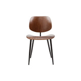 Miliboo Chaises en Bois foncé Noyer et métal Noir (Lot de 2) Tobias