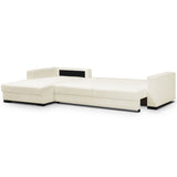 HOMIFAB Canapé d'angle à Gauche Convertible 5 Places en Tissu Bouclette Beige - Robin