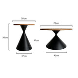 JAZYKA Table Basse Salon Ronde gigogne – Set de 2 – Design Moderne – Table d’appoint ou Bout de canapé – Modèle Aurea (Noir)