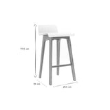 Miliboo Chaise de Bar scandinave Bois et Blanc H65 cm BALTIK