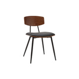 Miliboo Chaises Vintage en Bois foncé Noyer assises Noires et métal Noir (Lot de 2) Joline