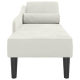 Chaise longue avec coussins crème velours